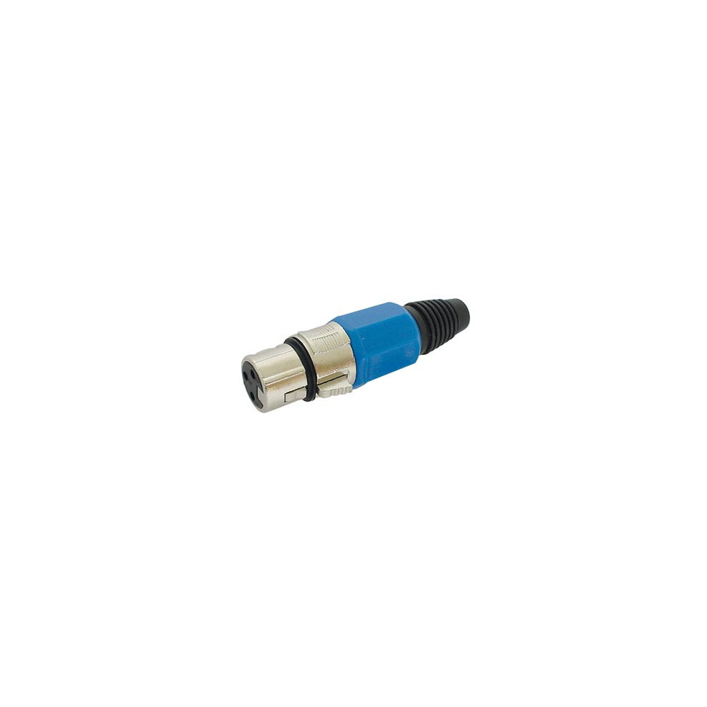 FICHE XLR FEMELLE NICKELEE 3 BROCHES - BLEU