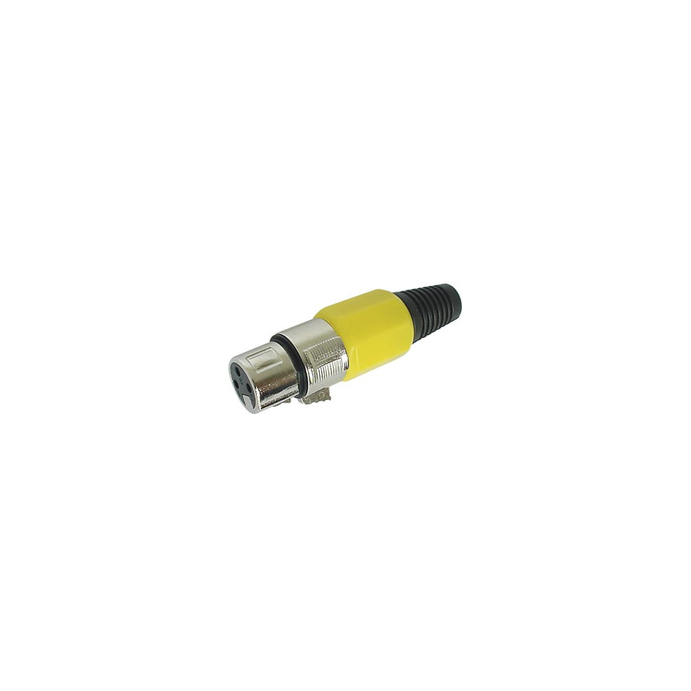FICHE XLR FEMELLE NICKELEE 3 BROCHES - JAUNE