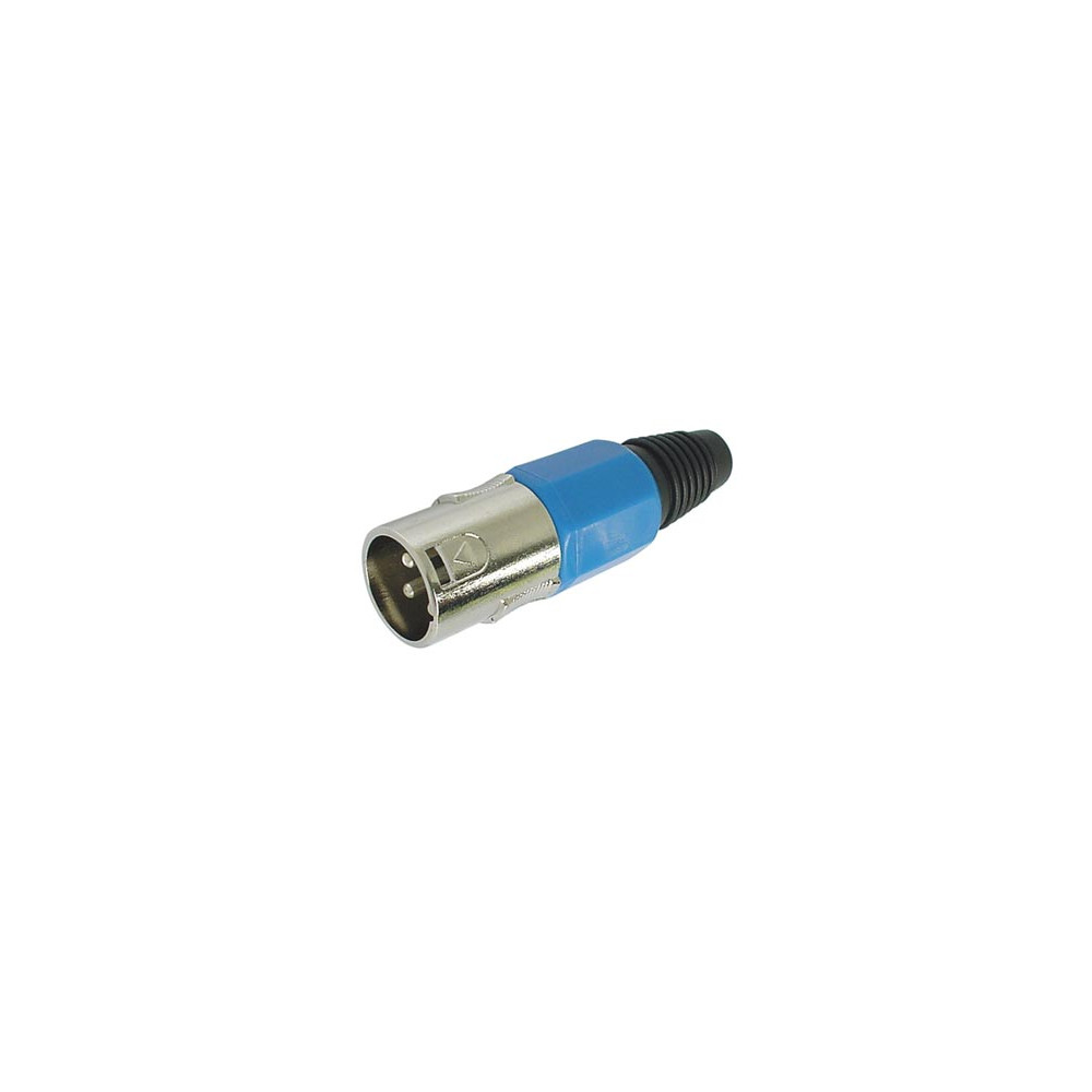 FICHE XLR MALE NICKELEE 3 BROCHES - BLEU