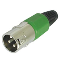 Connecteur XLR mâle 3 broches - nickel - vert