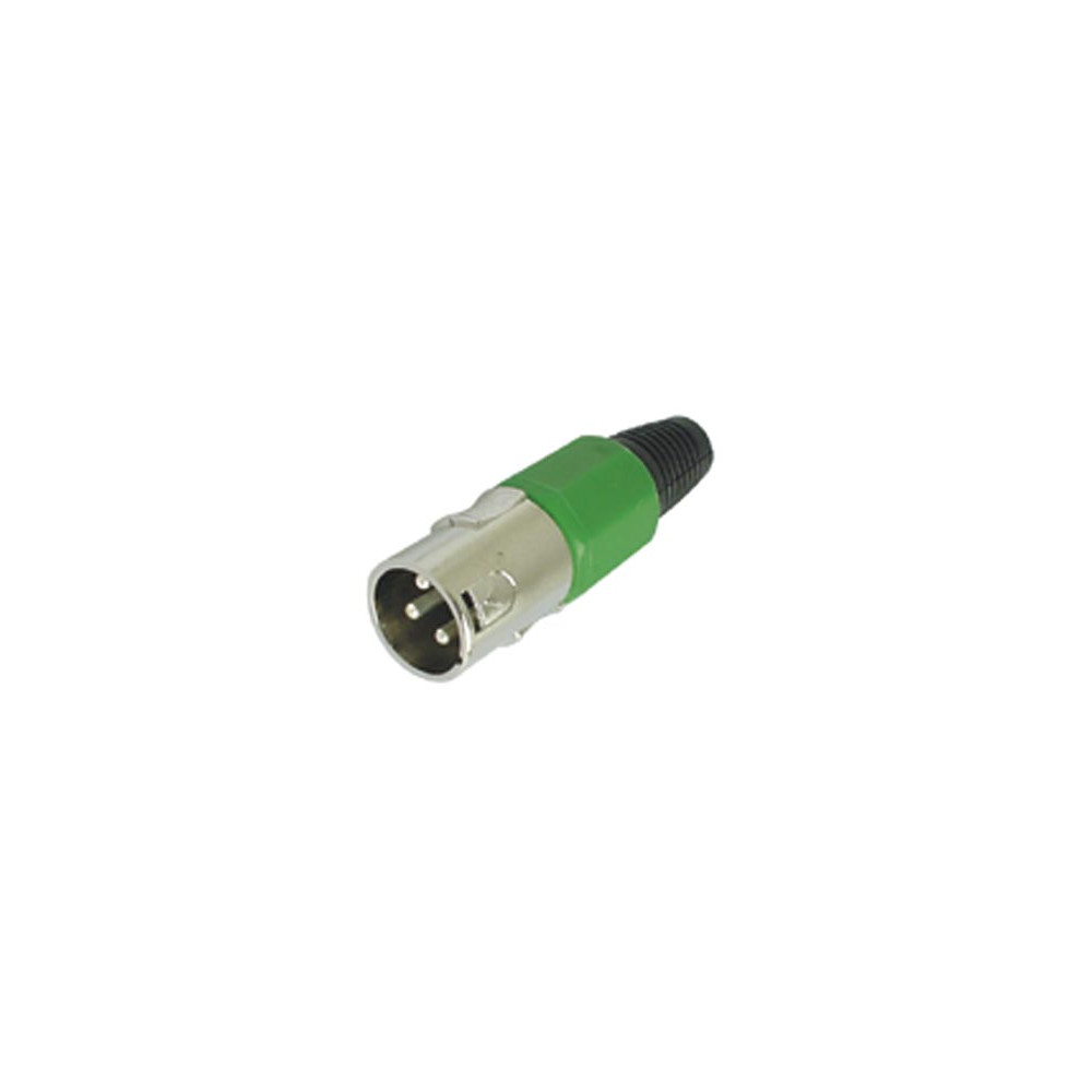 Connecteur XLR mâle 3 broches - nickel - vert