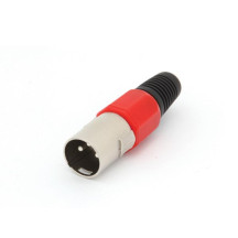 FICHE XLR MALE NICKELEE 3 BROCHES - ROUGE