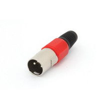 FICHE XLR MALE NICKELEE 3 BROCHES - ROUGE