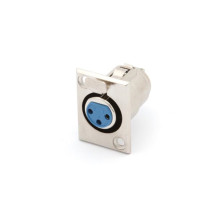FICHE XLR FEMELLE NICKELEE 3 BROCHES POUR CHASSIS