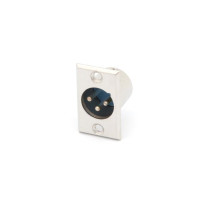 FICHE XLR MALE NICKELEE 3 BROCHES POUR CHASSIS