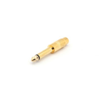 FICHE RCA FEMELLE VERS JACK MALE 6.35mm MONO - DORE