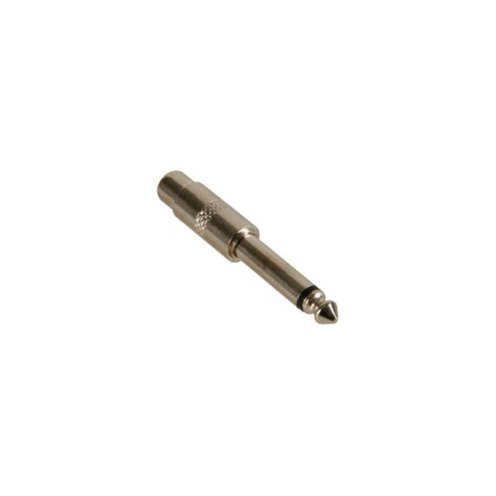 FICHE RCA FEMELLE VERS JACK MALE 6.35mm MONO - NICKELÉ