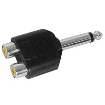 DOUBLE RCA FEMELLE VERS JACK MALE 6.35mm MONO