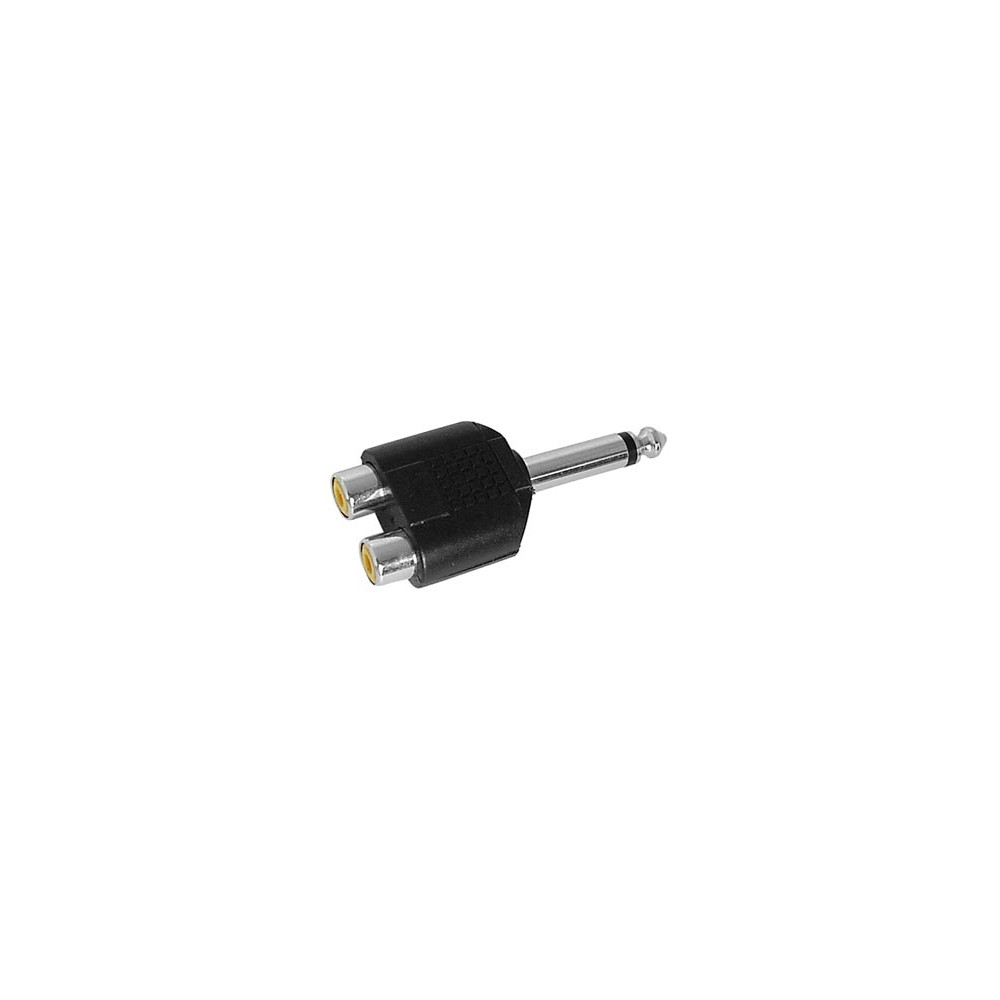 DOUBLE RCA FEMELLE VERS JACK MALE 6.35mm MONO