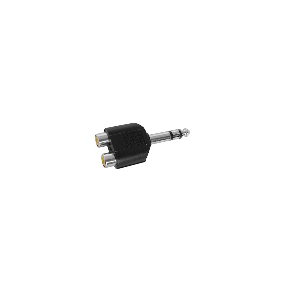 DOUBLE RCA FEMELLE VERS JACK MALE 6.35mm STEREO