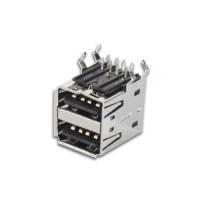 USB A FEMELLE, DOUBLE CONNECTEUR 90°, POUR CI