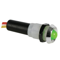 VOYANT LED VERT 5V - BOITIER CHROME