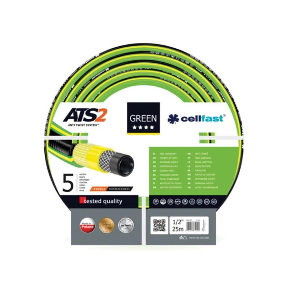 Cellfast, tuyau d'arrosage, green ats2, 1/2", 25 m