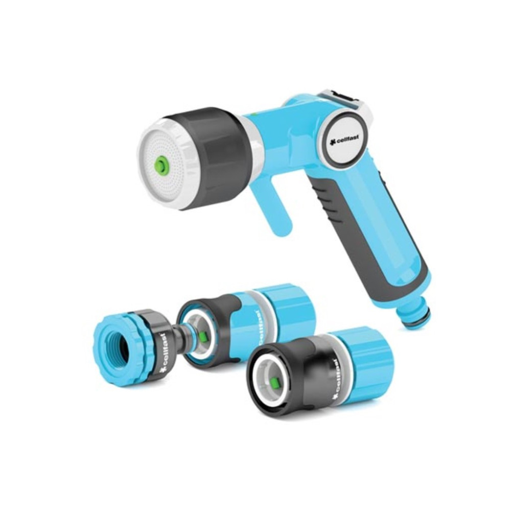 CELLFAST - JEU AVEC PISTOLET D'ARROSAGE MULTIFONCTIONS - ERGO - 1/2"