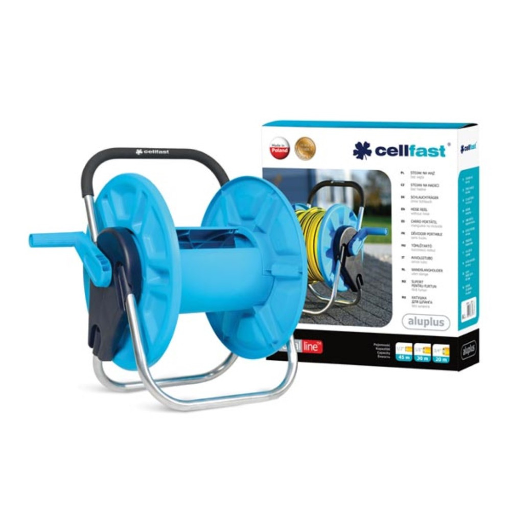Cellfast, enrouleur de tuyau, aluplus, 1/2", 45 m