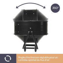VENTILATEUR DE SOL - TAMBOUR - MÉTAL - Ø 60 cm - NOIR
