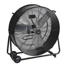 VENTILATEUR DE SOL - TAMBOUR - MÉTAL - Ø 75 cm - NOIR