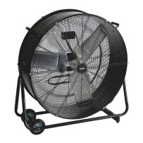VENTILATEUR DE SOL - TAMBOUR - MÉTAL - Ø 75 cm - NOIR