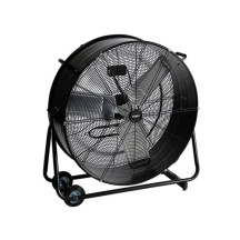 VENTILATEUR DE SOL - TAMBOUR - MÉTAL - Ø 75 cm - NOIR