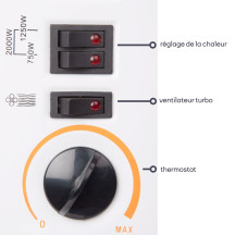 Convecteur - 2000 W - fonction turbo