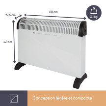 Convecteur - 2000 W - fonction turbo