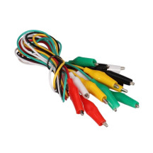 JEU DE 10 CORDONS (50 cm, 5 COULEURS) AVEC PINCES CROCODILES ISOLÉES - 27 mm