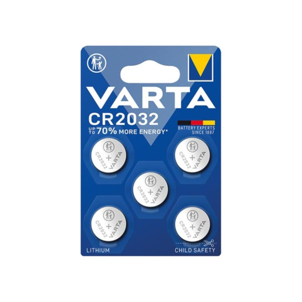 BLISTER AVEC 5 x CR2032 LITHIUM 3.0 V - 230 mAh