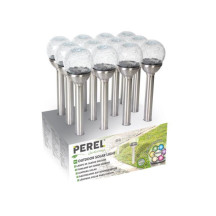 LAMPE SOLAIRE POUR JARDIN - LED RGB - avec socle en acier inoxydable - présentoir de 12 pcs