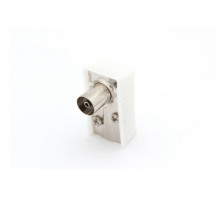 FICHE COAX FEMELLE COUDEE 9.5mm/2.3mm - BLANC