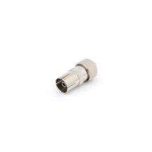 FICHE COAX FEMELLE TV 9.5mm/2.3mm METALLIQUE