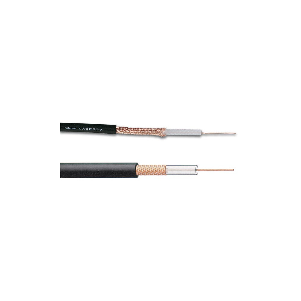 CABLE COAX RG-59 B/U MIL NOIR