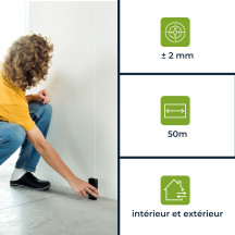 Télémètre laser numérique - 50 m