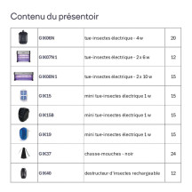 Présentoir en carton destructeurs d'insectes - garni de 8 références différentes