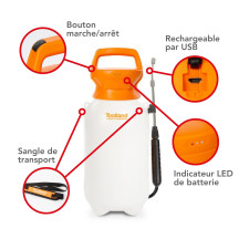 Pulvérisateur à pression avec batterie rechargeable - 8 L