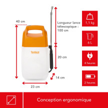 Pulvérisateur à pression avec batterie rechargeable - 6 L
