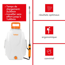 Pulvérisateur à dos avec batterie rechargeable - 12 L