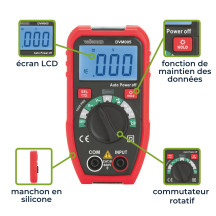 Petit multimètre numérique robuste - CAT III - 600 V - 7 fonctions