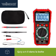 Multimètre numérique universel antichoc à valeur efficace vraie - CAT III - 600 V - 8 fonctions