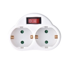 Prise intermédiaire avec interrupteur on/off - 2 prises - Schuko