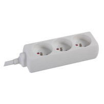 Multiprise à 3 prises - câble de 1,5 m - blanche - prise de terre