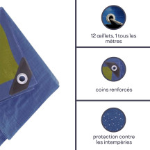 Bâche - bleu/vert - standard - 2 x 4 m