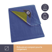 Bâche - bleu/vert - standard - 2 x 4 m