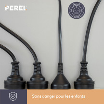 Multiprise à 4 prises - câble de 5 m - noir - prise de terre