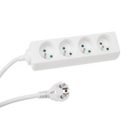 Multiprise à 4 prises - câble de 1,5 m - blanc - broche de terre