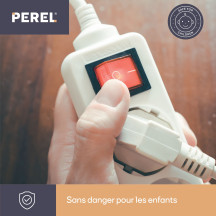 Multiprise 4 prises avec interrupteur - câble de 1,5 m - blanche - prise de terre
