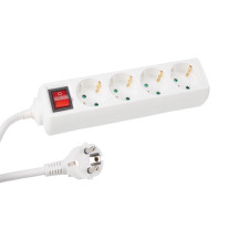 Multiprise 4 voies avec 3 prises et interrupteur - 3 m - mise à la terre