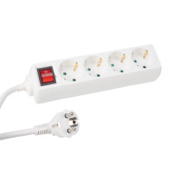 Multiprise 4 voies avec 3 prises et interrupteur - 3 m - mise à la terre