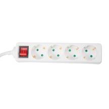 Multiprise 4 voies avec 3 prises et interrupteur - 3 m - mise à la terre