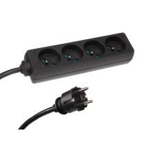 Multiprise à 4 prises avec gaine thermorétractable - 3G2.5 - 1,5 m - broche de terre