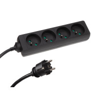 Multiprise à 4 prises avec gaine thermorétractable - 3G1.5 - 1,5 m - broche de terre